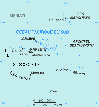 La carte de la Polynsie franaise